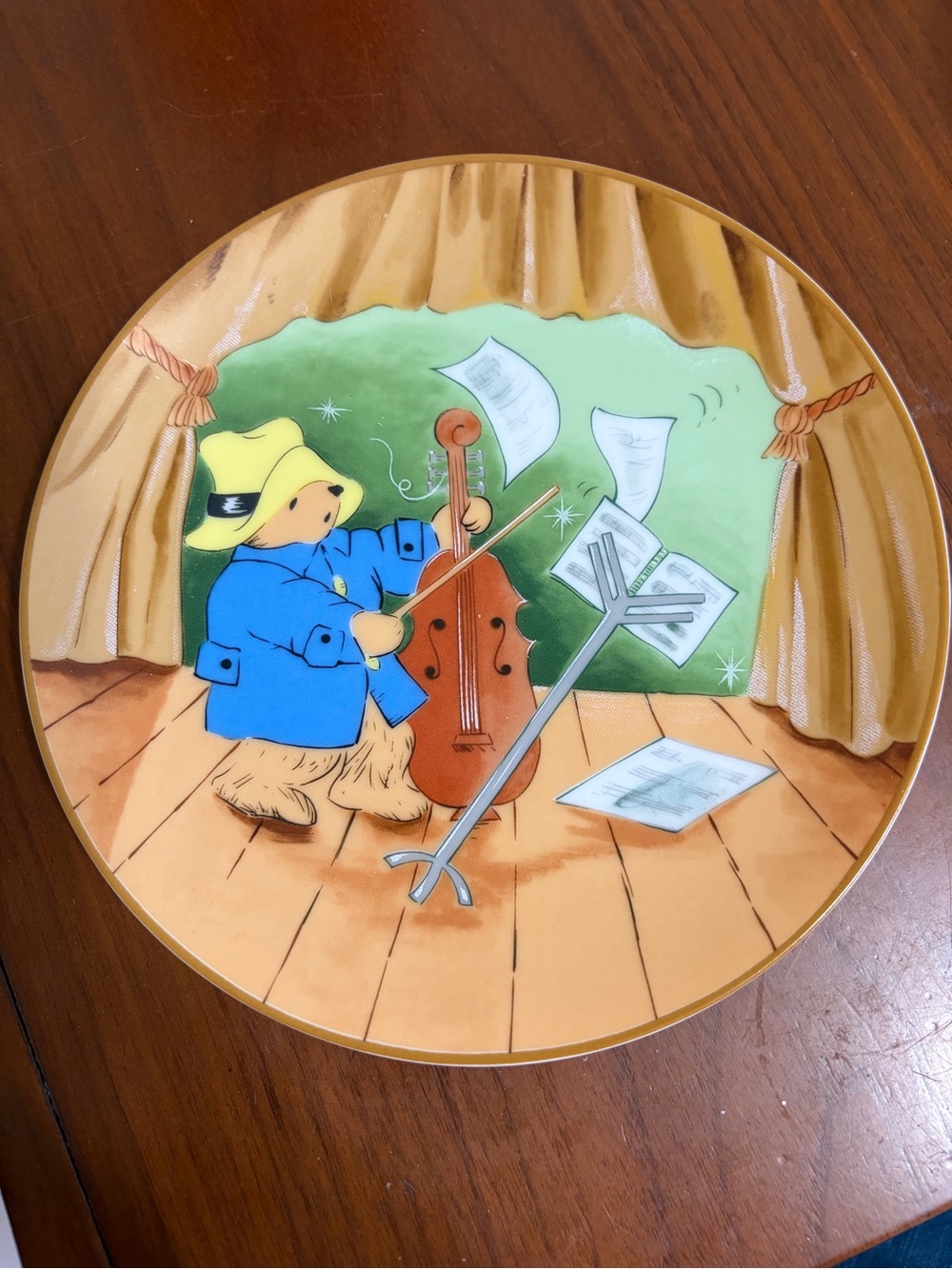 Paddington Bear Decorative Plate - Blue Coat & Yellow Hat “Knowing the Score”